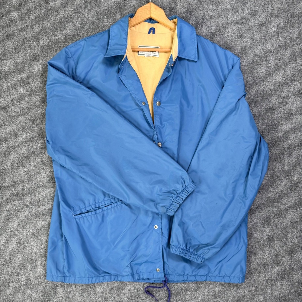 Vintage LL Bean Chamois Lined Coach Jacket Men's XLT Royal Blue USA Made